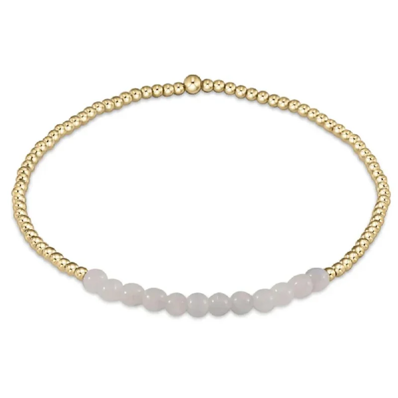 women bangles sets -enewton 6.25" Gold Bliss Gemstone 2mm Bead Bracelet - Moonstone