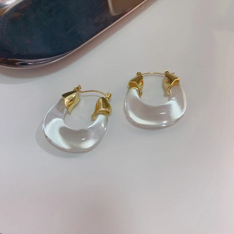 women pearl drop earrings -Just lil things White Hoop  Earrings  jlt11368