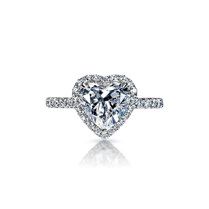 women classic engagement rings -Yaretzi 3 Carat F SI2 Heart Shape Diamond Engagement Ring in Platinum. GIA Certified. By Mike Nekta