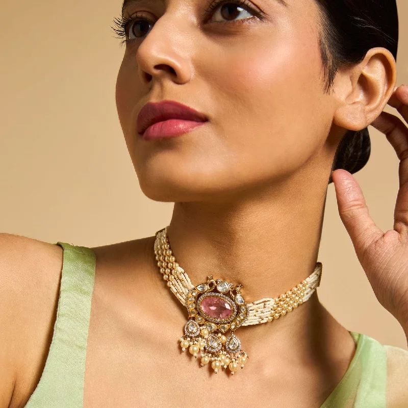 women everyday necklaces -Kundan Necklace 173030