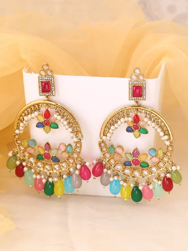 women clip-on earrings -Prismatic Pariniti Chandbalis