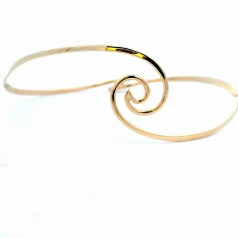 women bangles -14k Gold Crashing Wave Bangle Bracelet