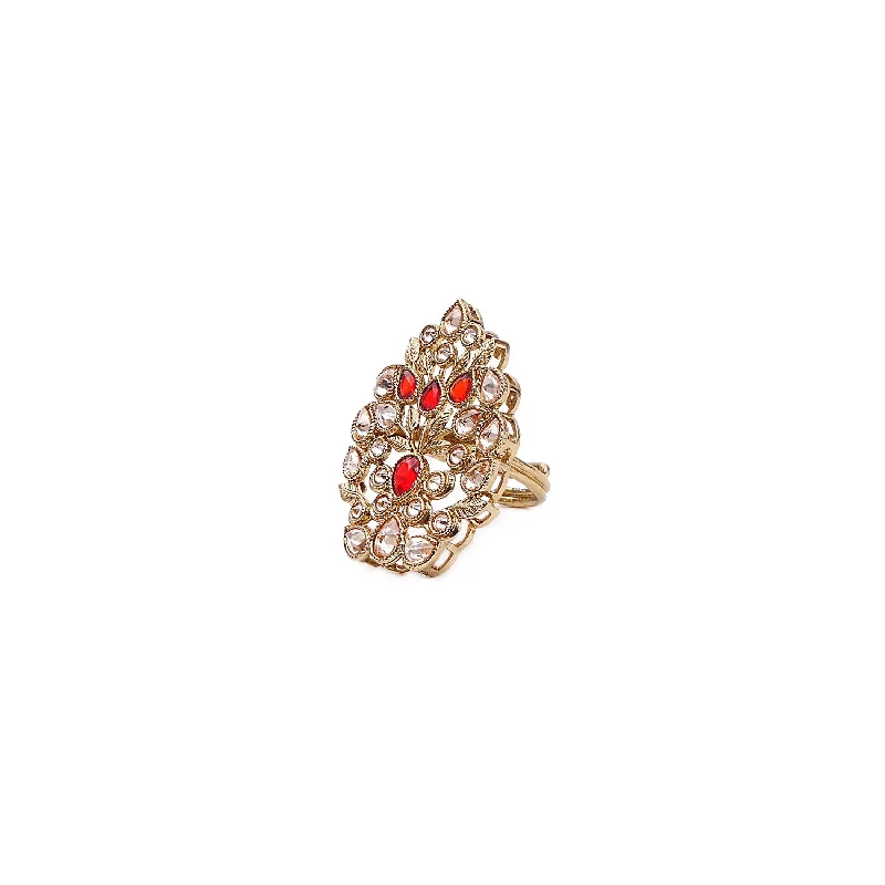 women wedding bands for her -Ameya Ring in Red