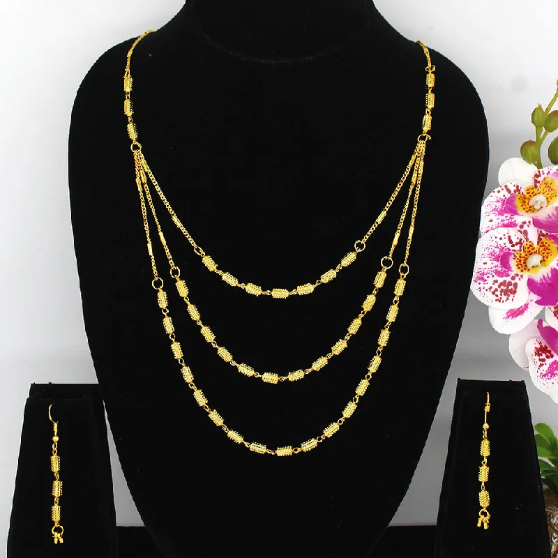 women casual necklaces -Mahavir Dye Gold Necklace Set