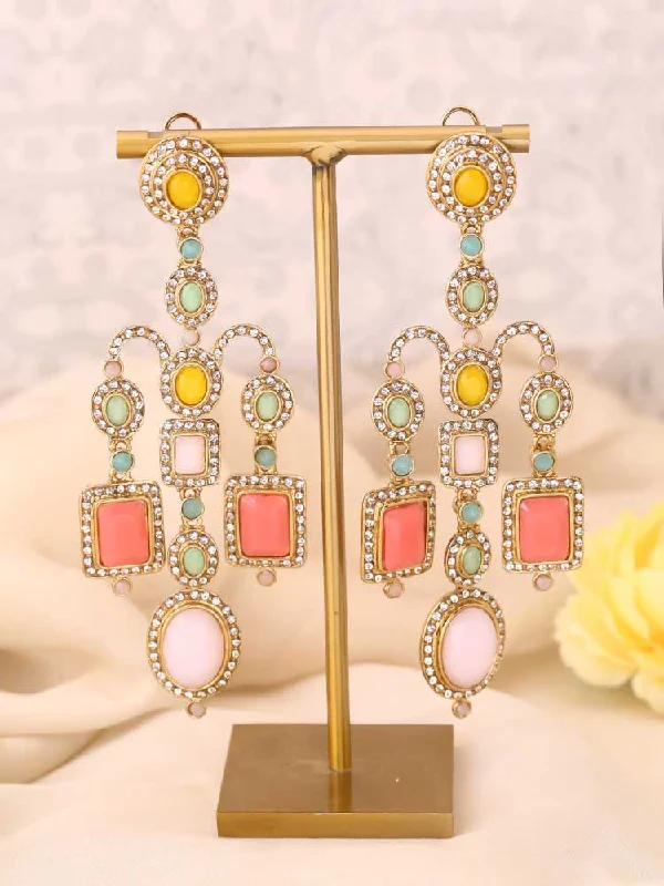 women vintage stud earrings -Multicolor Melina Danglers