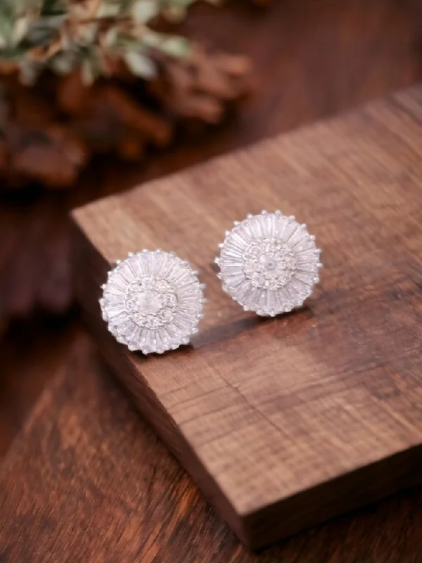 women birthstone earrings -Silver Sushila Zirconia Studs