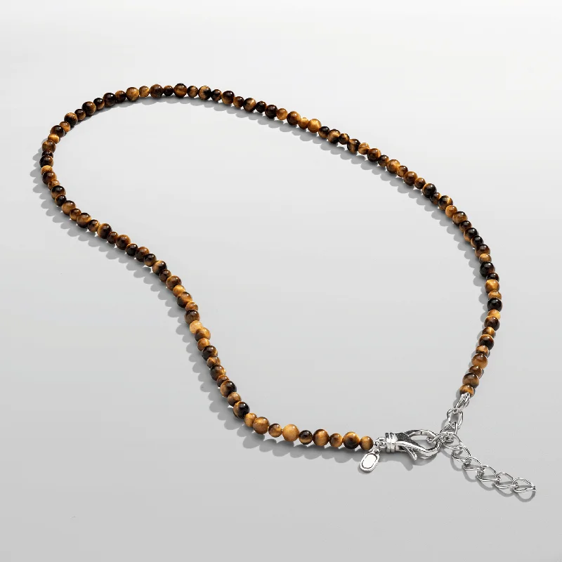 women nature-inspired necklaces -Tigers Eye Beaded Necklace