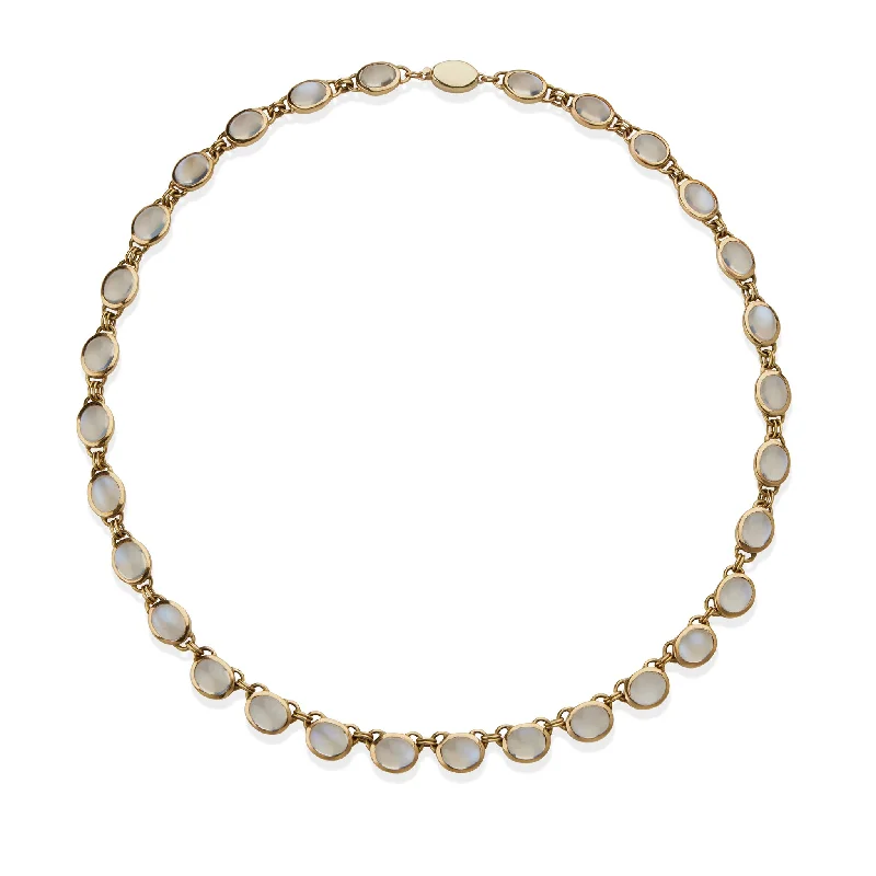 women chain link necklaces -Moonstone Necklace