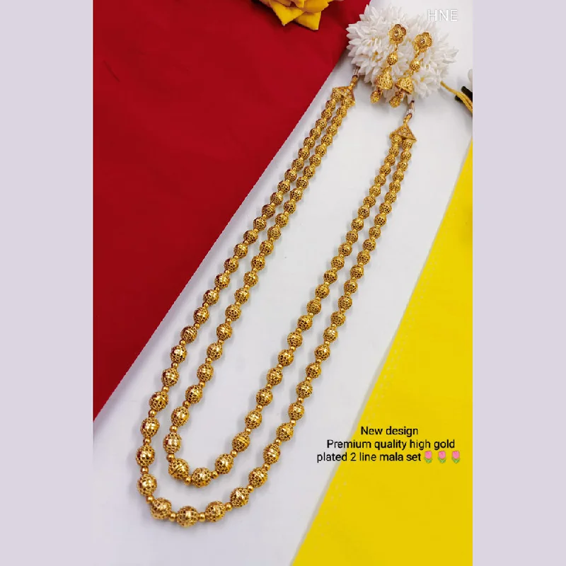 women custom birthstone necklaces -Manisha Jewellery Gold Plated Mala