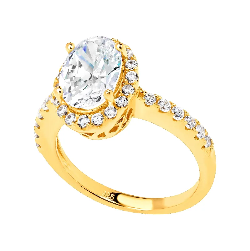 women fashionable rings -18 KGP 2.5 Carat Oval Ring