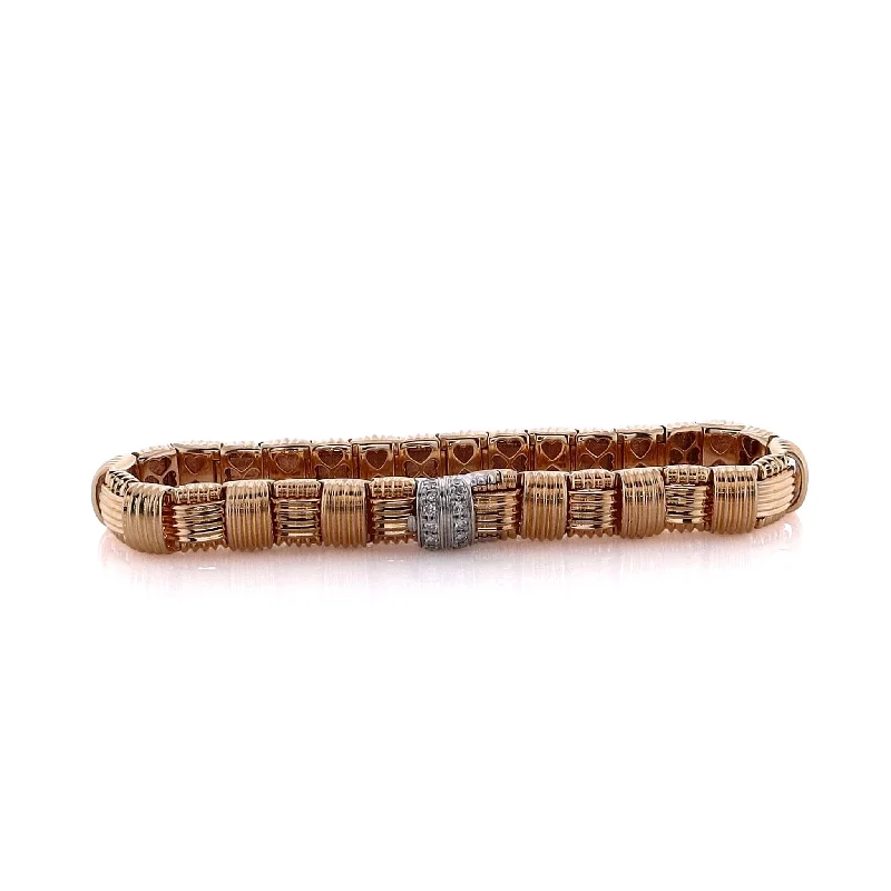 women eco-friendly bracelets -Estate Roberto Coin 18 Karat Two-Tone Appassionata Diamond and Ruby Bracelet