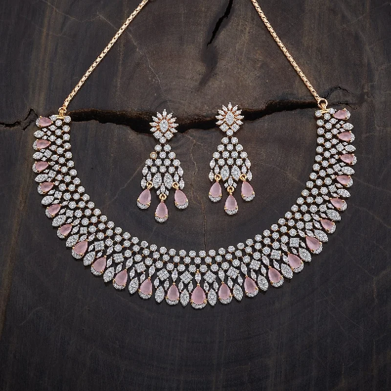 women vintage style necklaces -Zircon Necklace 177105