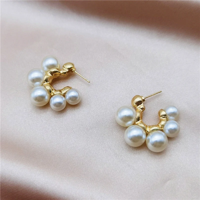 women drop earrings -Just Lil Things  White Pin Earrings jlt11276