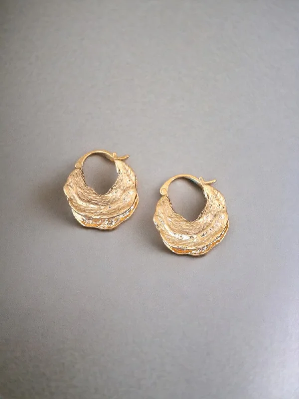 women chic earrings -Golden Navi Hoops