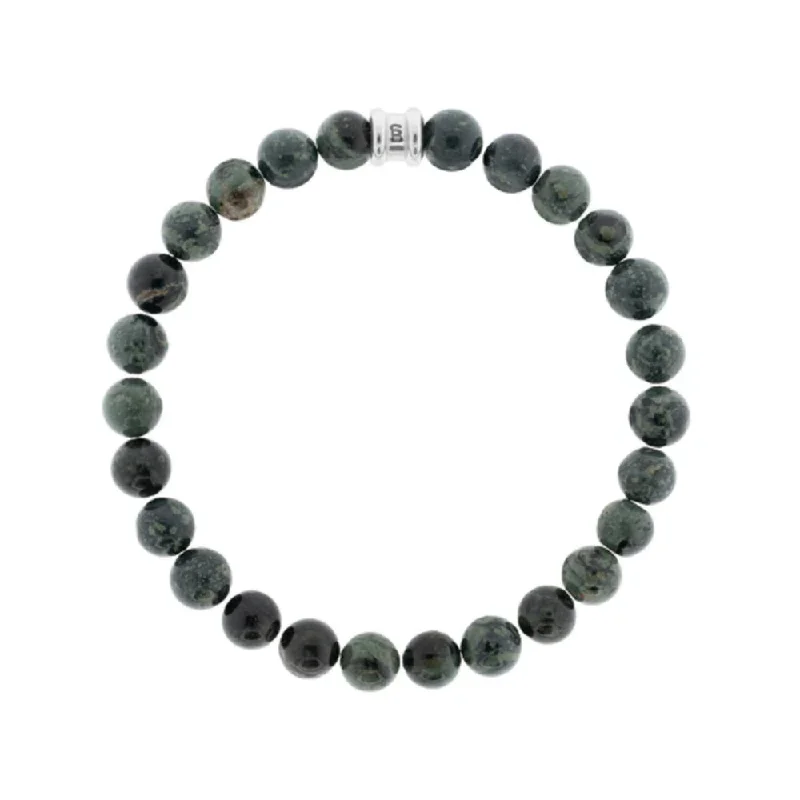 women sleek bracelets -Steel & Barnett Men's 8mm Round Kambaba Bracelet