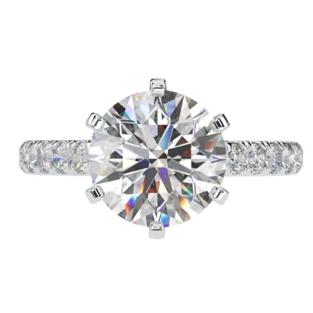 women matching rings -*NEW COUTURE COLLECTION Sterling Silver Solitaire Round Couture 6 Prong 10mm Ring