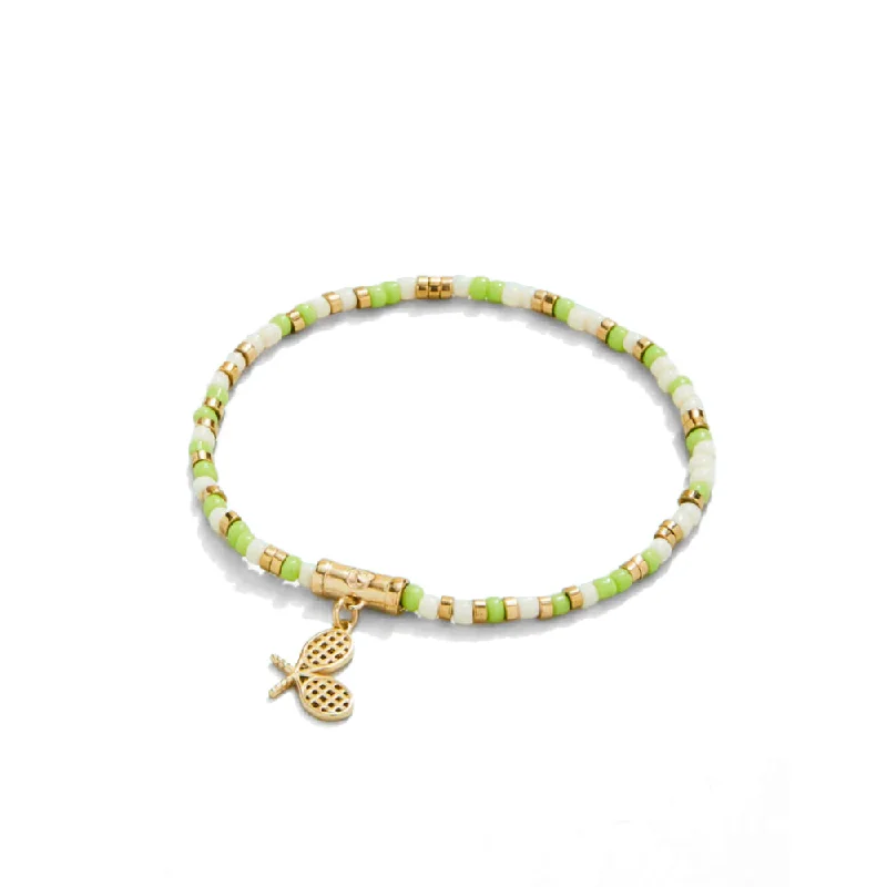 women dainty bracelets -Spartina Tennis Racket Stretch Bracelet - Lime