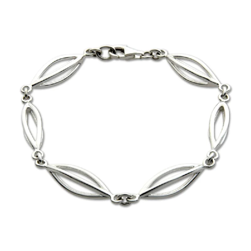 women custom bangles -Sterling Silver Open Wire Pods Bracelet