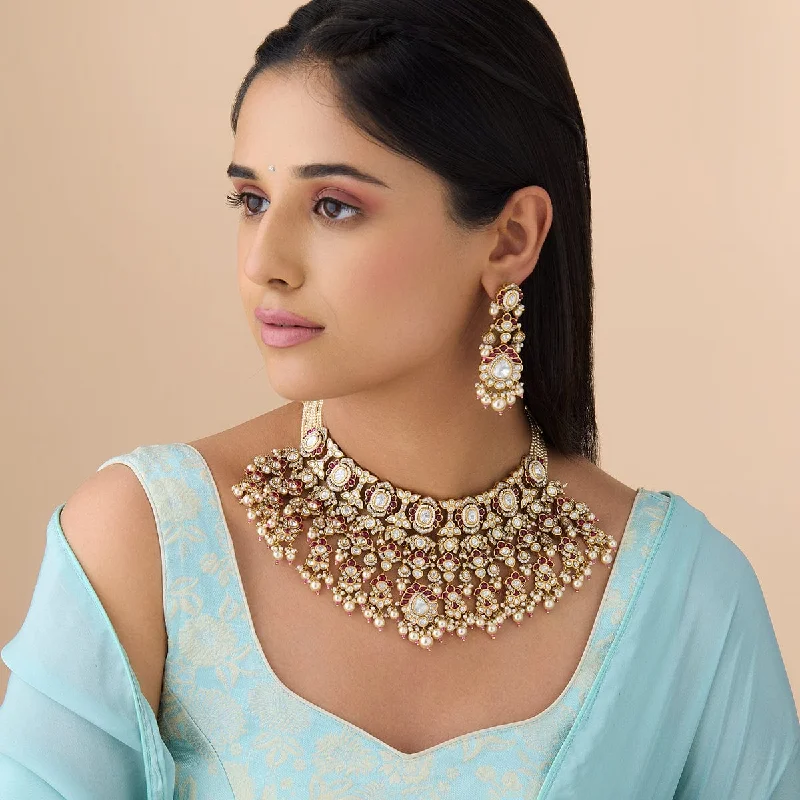 women necklace sets -Kundan Necklace 176783