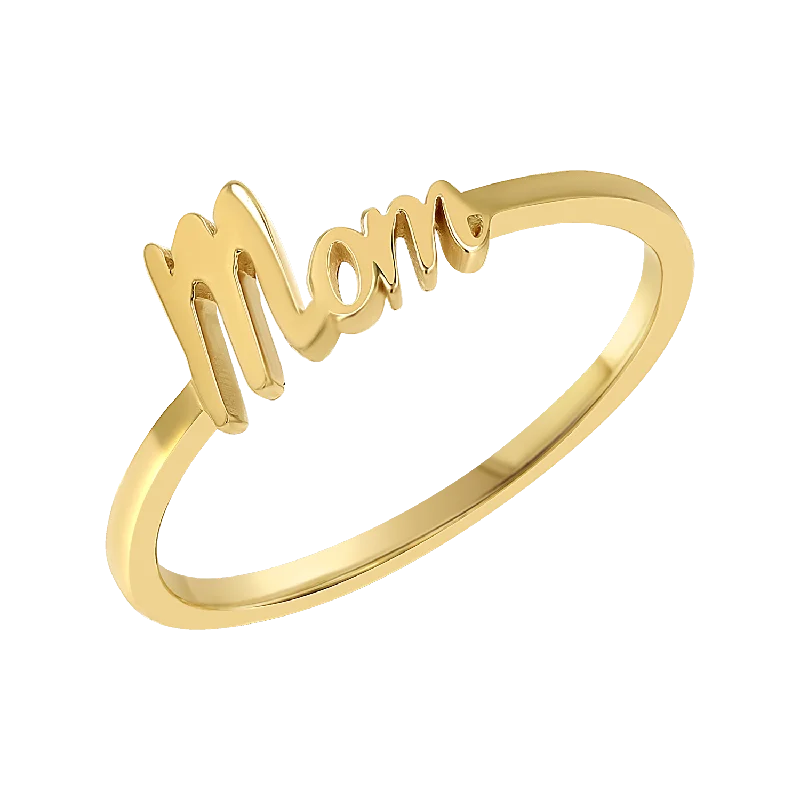 women large statement rings -Script Mom Ring