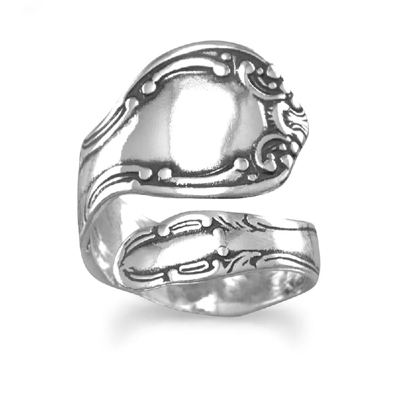 women matching rings -Spoon Ring Traditional Style Antiqued Sterling Silver Made in the USA