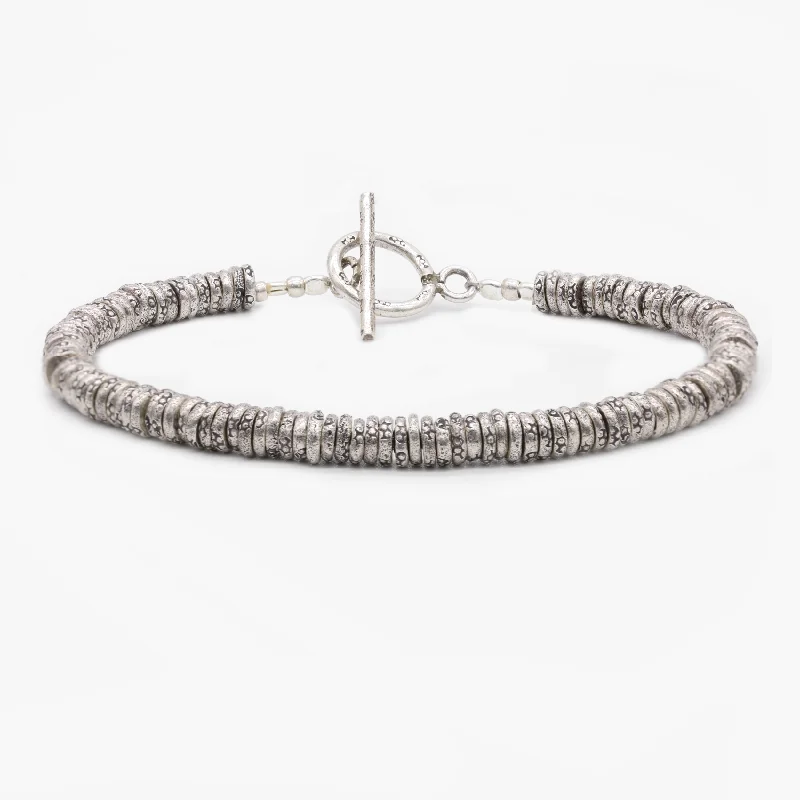 women mixed metal bracelets -4mm Oxidized Silver "Rodeo" Bracelet