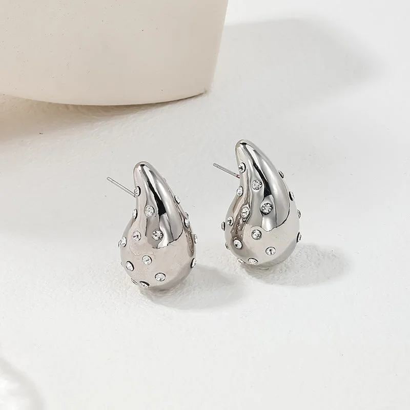 women crystal stud earrings -Just lil things pin earrings