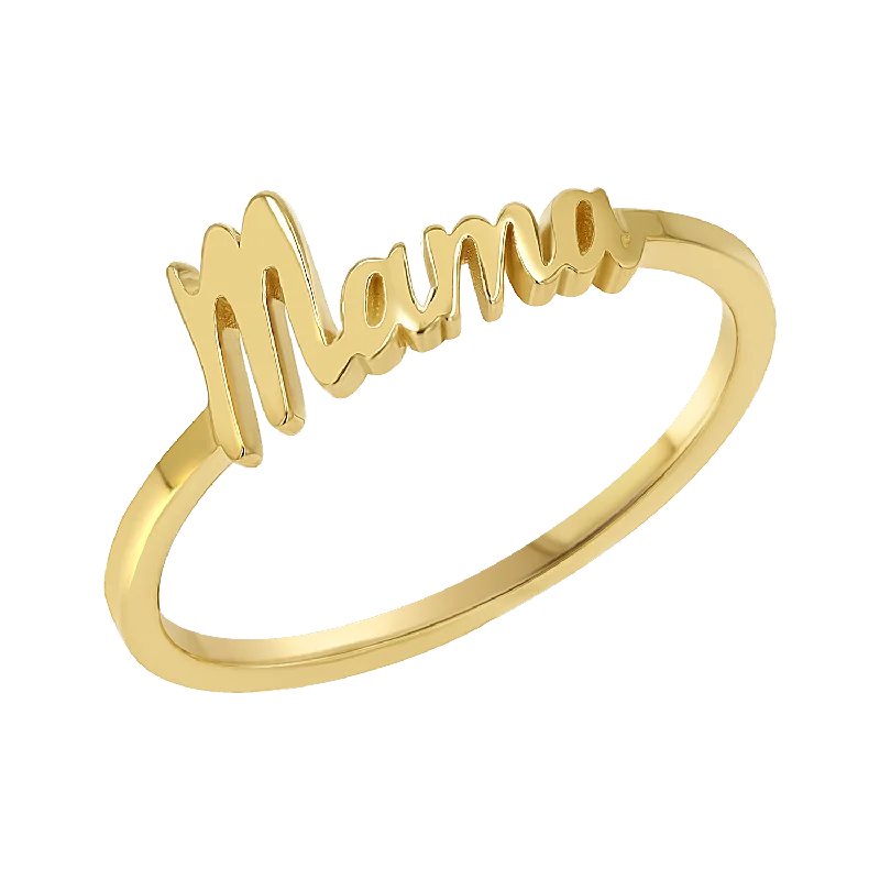 women custom gemstone rings -Script Mama Ring