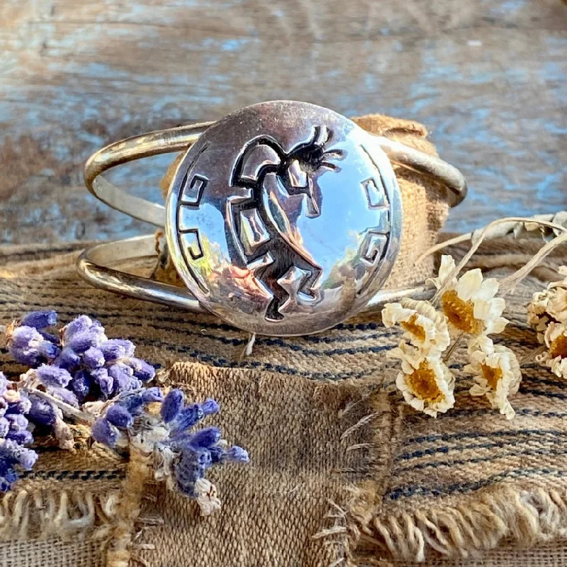 women trendy bracelets -Vintage Southwestern Sterling Silver Kokopelli Bracelet