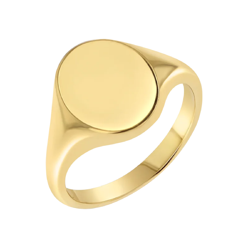 women solitaire rings -Moyen Oval Signet Ring