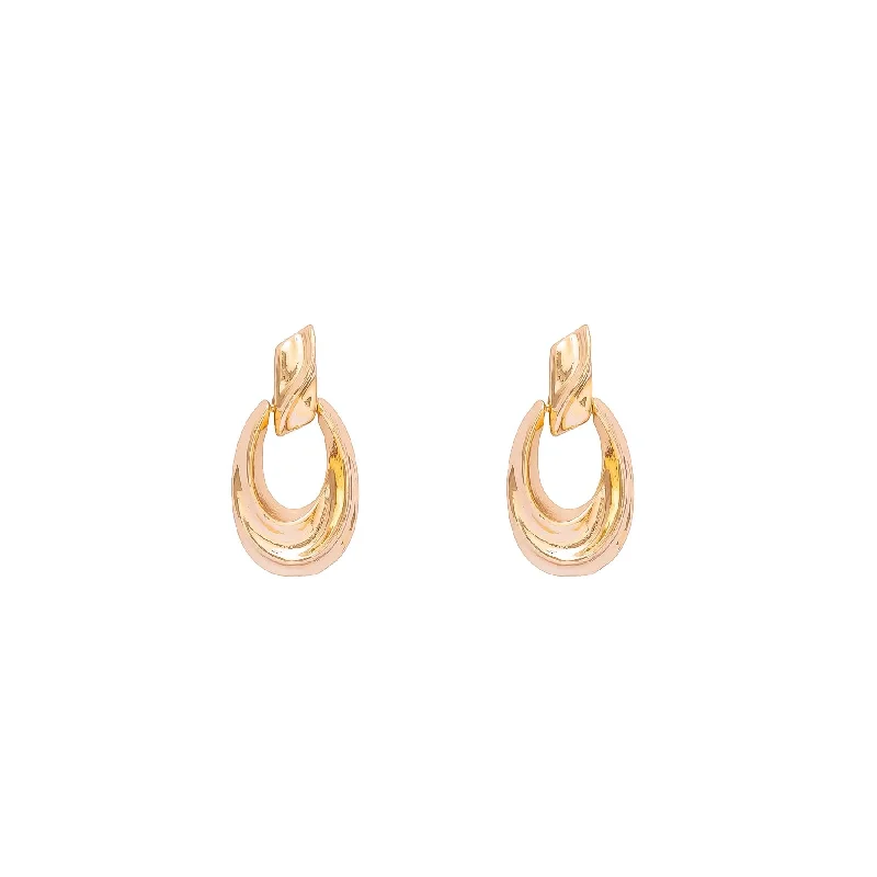 women rose gold earrings -Earring T03967