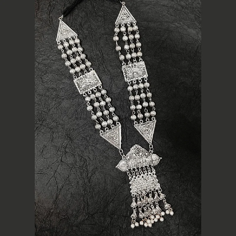 women ethnic necklaces -Bhavi Jewels  Oxidised Plated Necklace Set