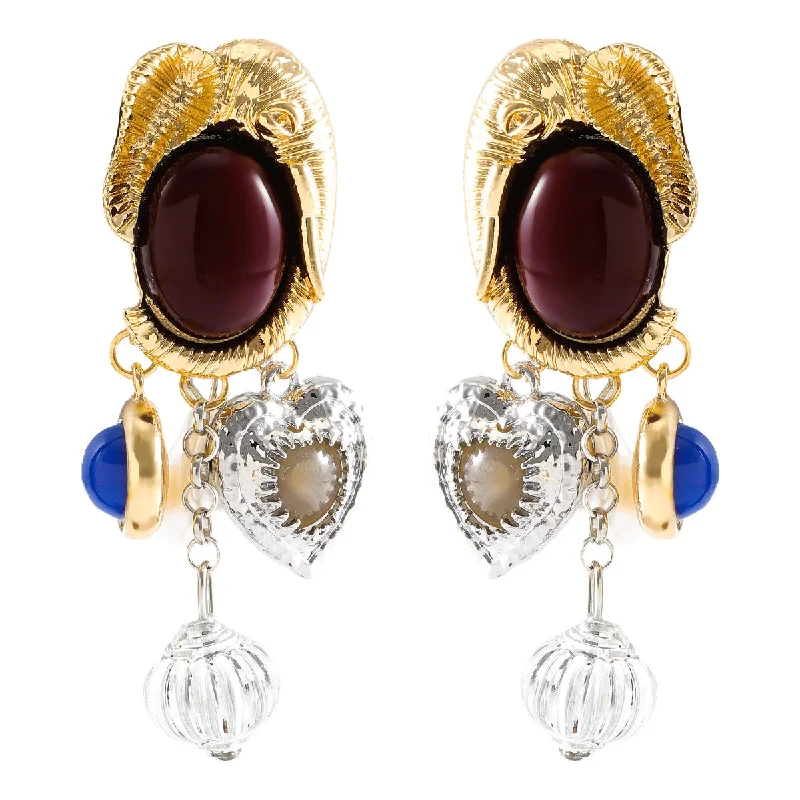 women zircon earrings -Charm Elephant Multicolor Drop Earring  JLT12922