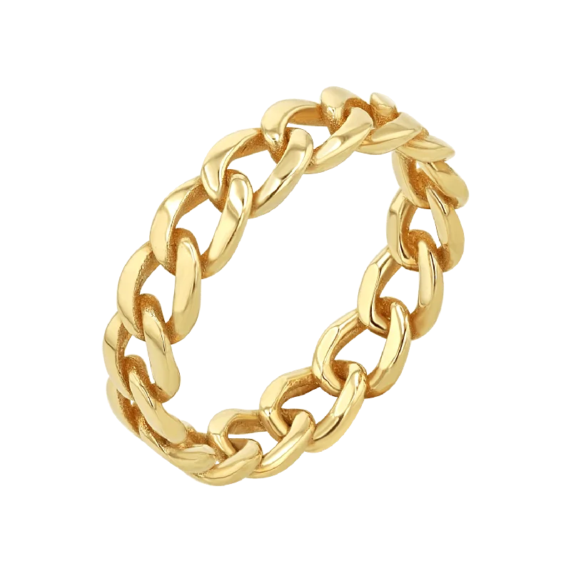 women high-quality rings -Cuban Curb Link Ring