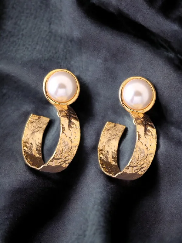 women lightweight earrings -Golden Carolina Hoops