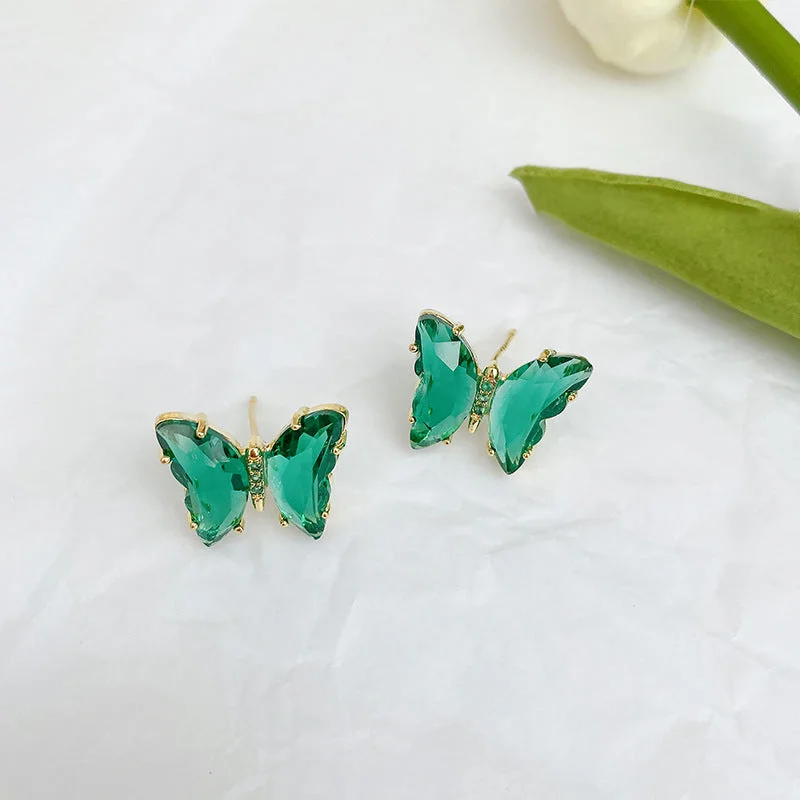 women minimalistic stud earrings -Just Lil Things Green  Pin Earrings jlt12114