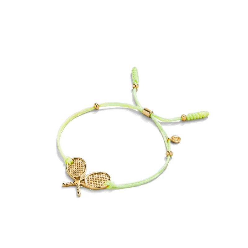 women thick bangles -Spartina Tennis Racket Slide Bracelet - Lime