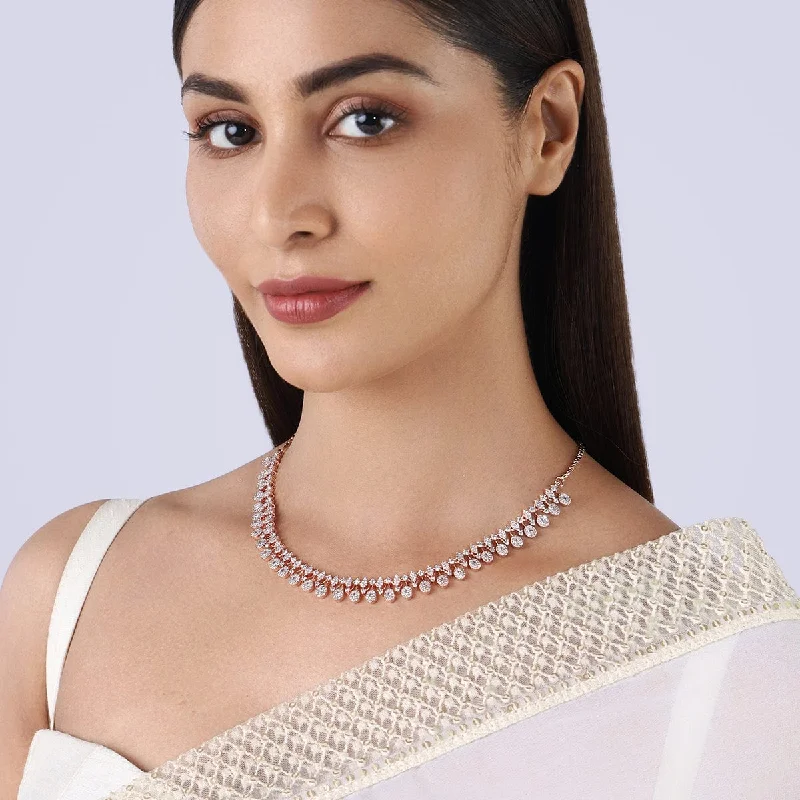 women layered chain necklaces -Zircon Necklace 158007