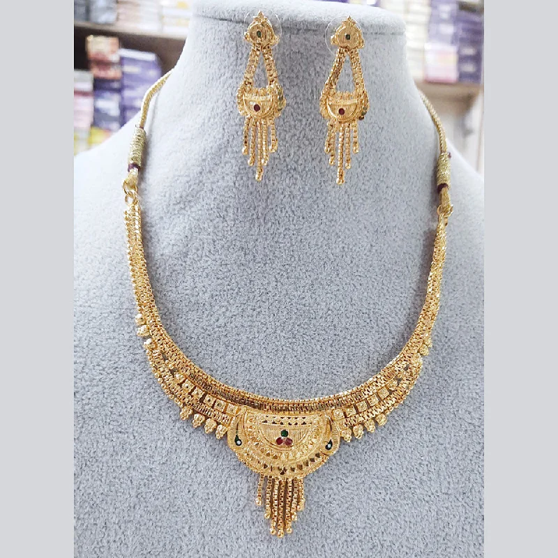 women cubic zirconia necklaces -Martina Jewels Gold Plated Necklace Set