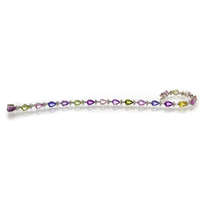 women bracelets -18k Pastel Colored Sapphire Bracelet