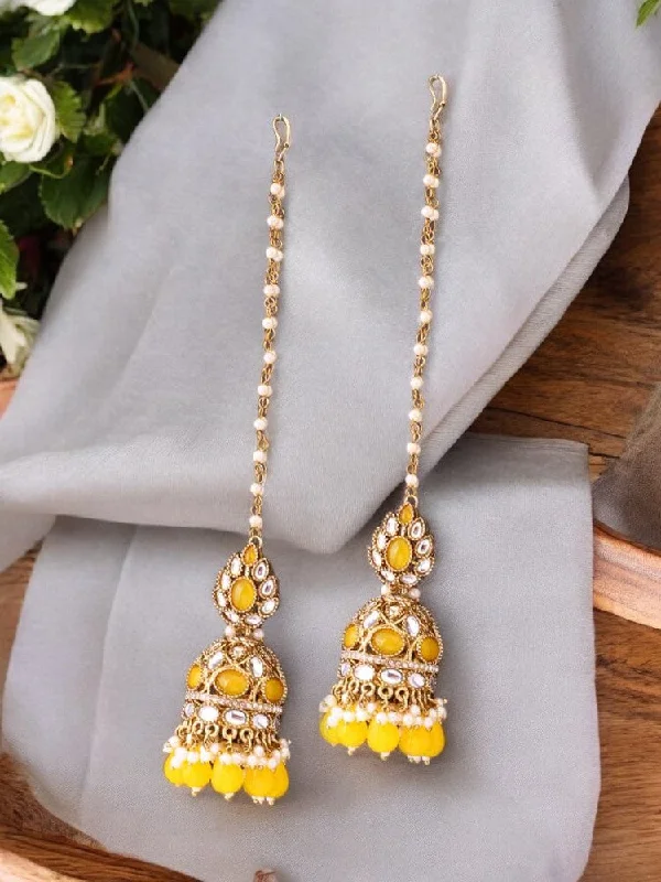 women modern earrings -Lemon Gita Sahara Jhumkis