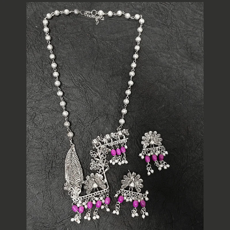 women eco-friendly necklaces -Bhavi Jewels  Oxidised Plated Necklace Set