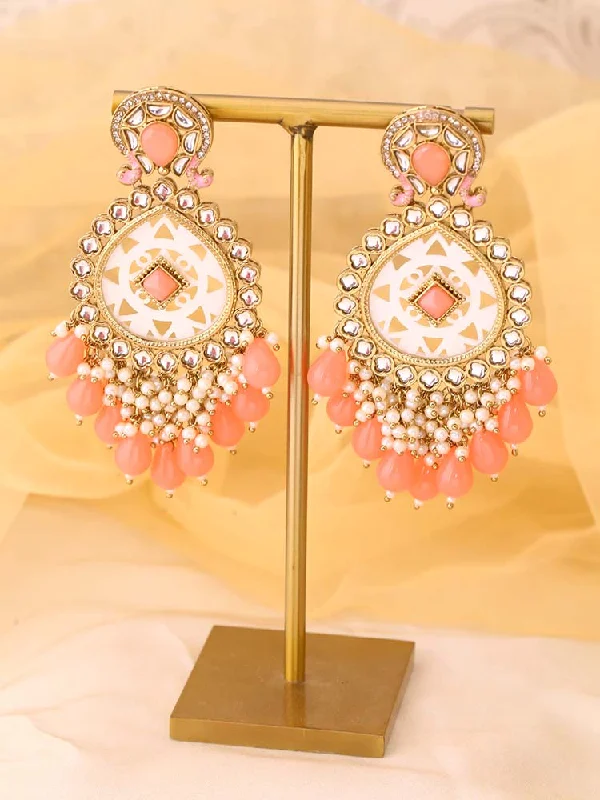 women statement earrings -Coral Bani Chandbalis