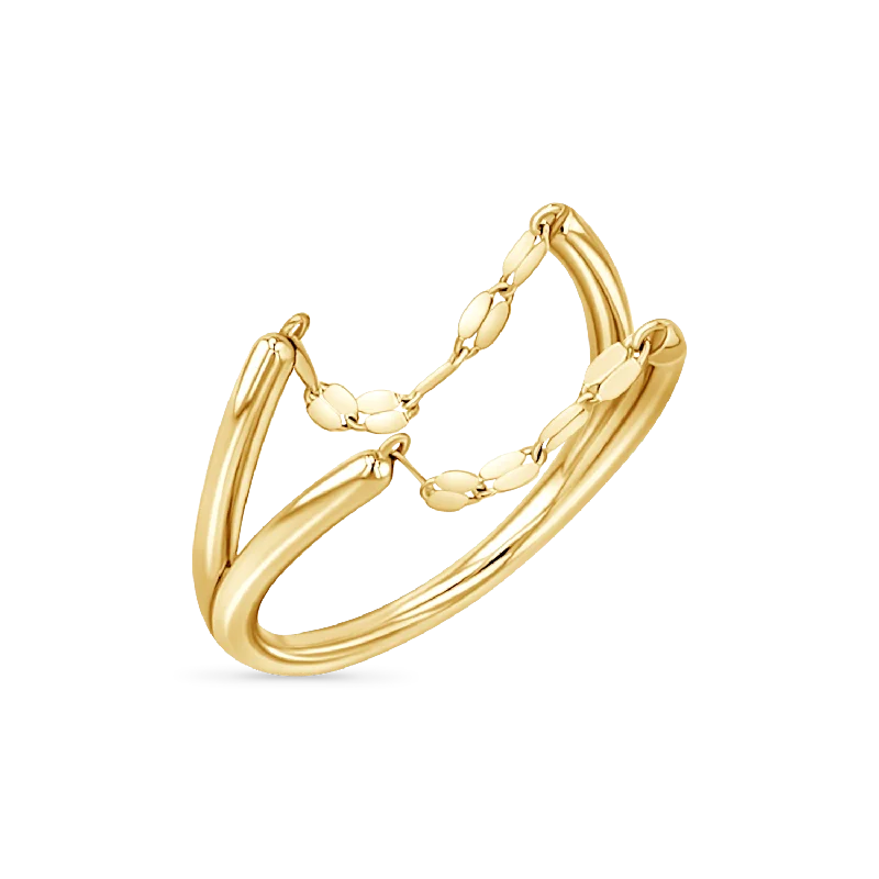 women cocktail rings -Demure Duo Chain Ring