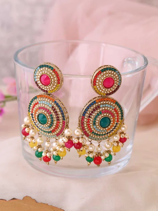 women large earrings -Prismatic Samruddhi Danglers