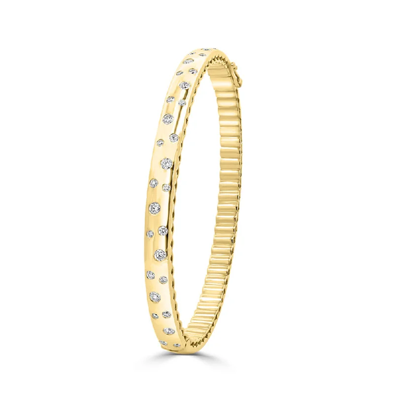 women luxury gold bracelets -Jack Kelege 18k Diamond Bangle Bracelet