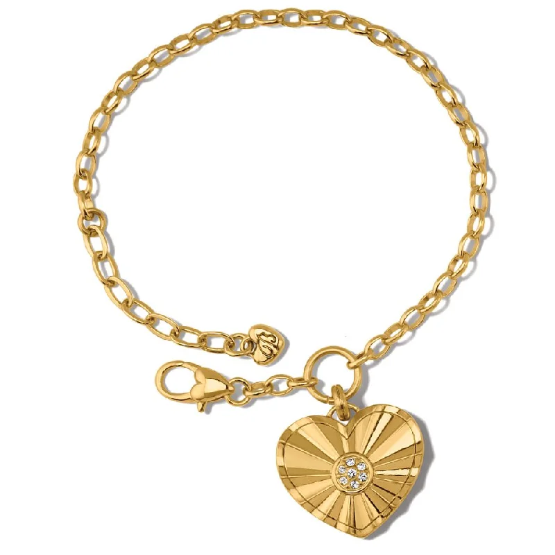 women gold tennis bracelets -Brighton Esprit Heart Bracelet