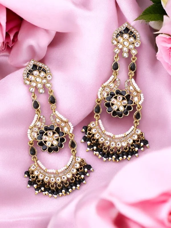 women trendy earrings -Jet Dia Chandbalis