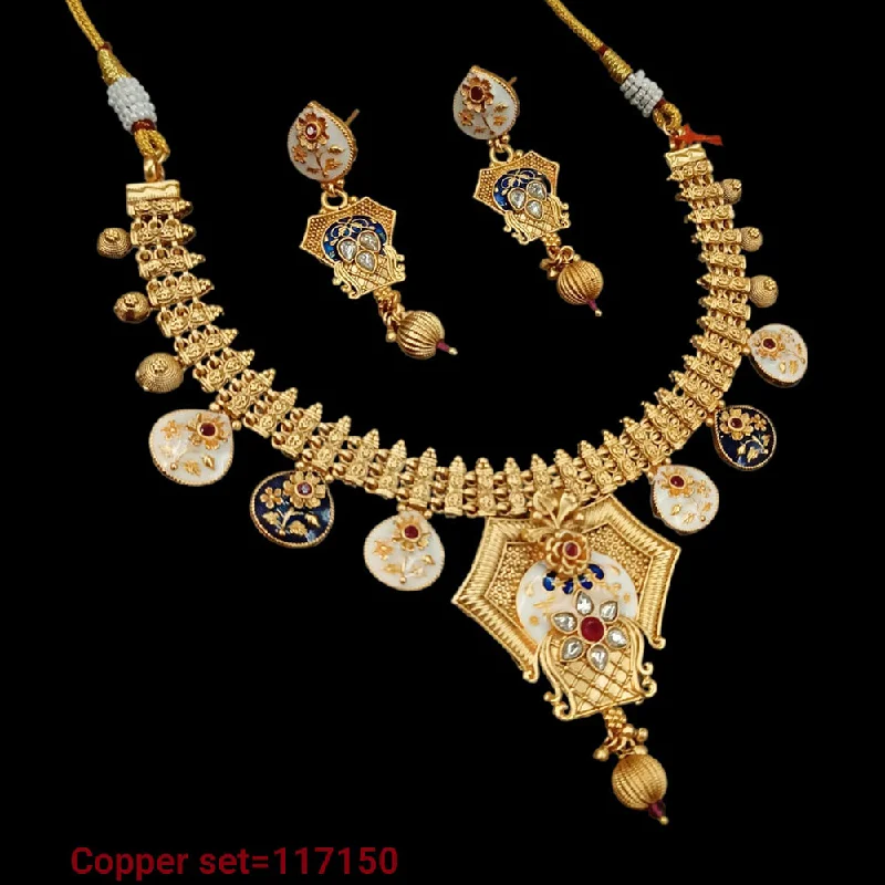 women birthday necklaces -Padmawati Bangles Gold Plated Meenakari Necklace Set