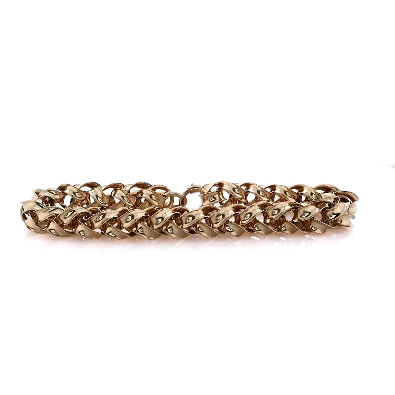 women classic bangles -Estate 14 Karat Yellow Gold Polished 3D Braided Design Bracelet